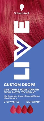 Schwarzkopf LIVE Colour Custom Drops Fiery Red Temporary Hair Dye Drops for Customised Colour Intensity Red Hair Dye