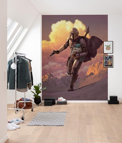 Komar Star Wars Vlies Fototapete - Mandalorian Escape - Größe: 200 x 280 cm (Breite x Höhe) - Arvala-7, Nevarro, Kinderzimmer, Tapete - IADX4-020