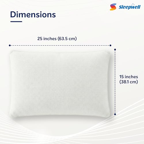 Image of Sleepwell Fitrest Ergonomic Pillow | Acuprofile VPF Foam | Balanced Neck Support | Everyday Comfort | Light & Durable | Firm Feel | Breathable | Machine Wash | 24 x 16 Inches | Pack of 1