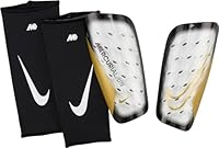 Nike Unisex Schienbeinschoner Nk MERC Lite - Fa22, White/Black/MTLC Gold Coin, DN3611-101, M
