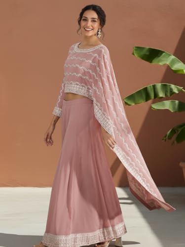 Image of Libas Art Embroidered Georgette Co-ord Set | Ethnic Wear |Wedding Dress | Ocassion Wear