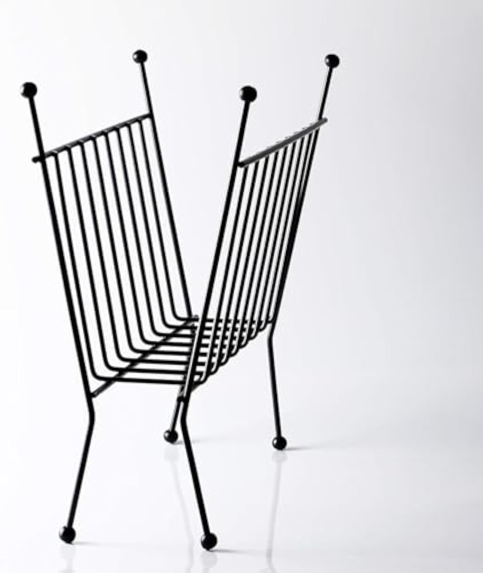 Silver Wire Magazine Rack, Black