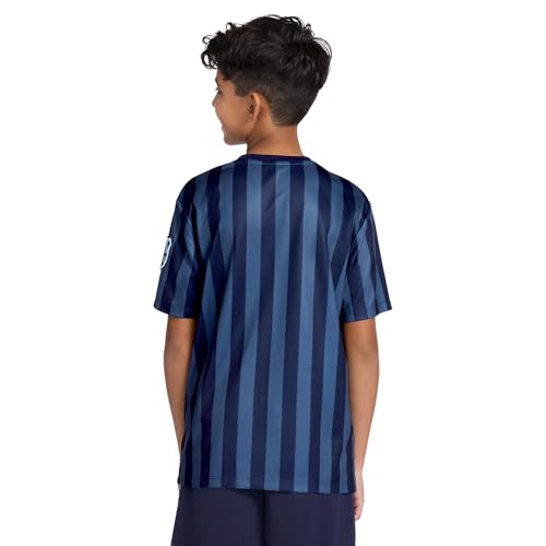 Image of Messi Boys' Lifestyle Short Sleeve Top, Loose-fit V-Neck Shirt with Logo, Comfortable