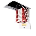 Durable Attic Ladder Pull Down Loft Stairs Folding Ceiling Ladder for Attic Access Door, Telescopic Loft Stairs, Roof Inspection Hatches for Factories and Warehouses(Automatic,70 * 120cm*H300CM)