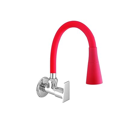 HARISTO SCR 5004 Sink Cock Dual Flow Flexible SPOUT for Kitchen Wall Mounted Red Spout Faucet