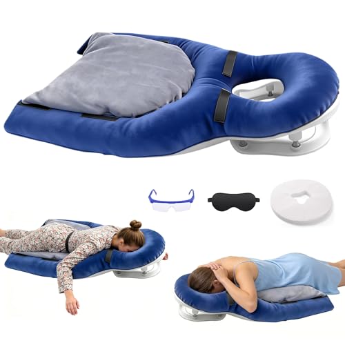 Bauchschläferkissen mit Kopfloch Face Down Recovery Pillow für Retina- & Augen-OP Vitrektomie & BBL Erholung erhöhtes Keilkissen mit Atemöffnung verstellbarer Ständer & Brustpolster für Bauchlage