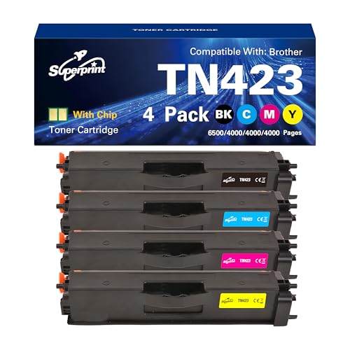 Pack de 4 toners TN423 avec puce pour Brother DCP-L8410CDW MFC-L8690CDW