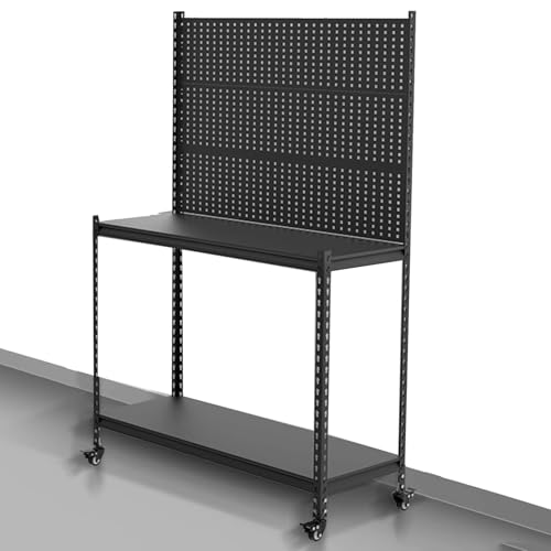 Étagère à pièces et bacs de rangement pour panneaux perforés d'atelier