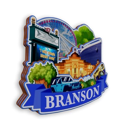 Imán de nevera de madera decorativo de Branson Missouri miniatura 2