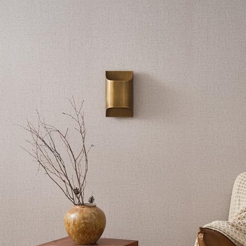 Image of Luther Brass Wall Sconce, Dual Up and Down Light Fixture for Bedroom, Living Room or Hotel, Antique Brushed Brass Finish