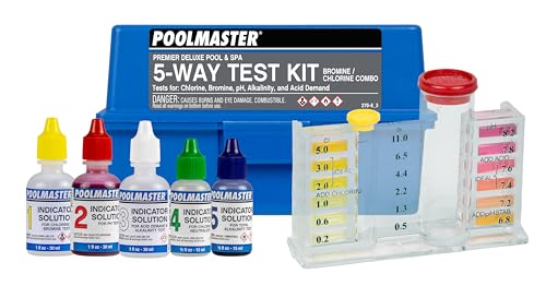 Poolmaster 22270 5-Way Swimming Pool or Spa Water Chemistry Test Kit with Case, Premier Collection