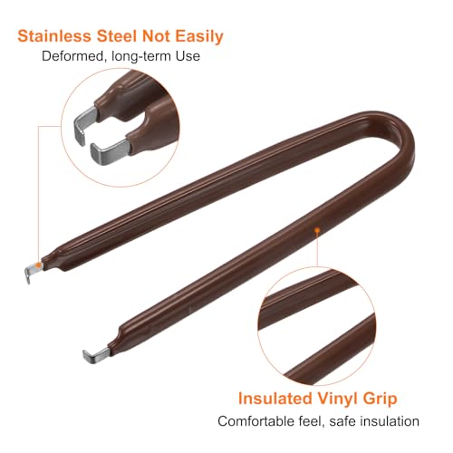 Image of HARFINGTON 3Pcs IC Chip Extractor IC U Shape Puller Stainless Steel with Insulated Vinyl Grip Motherboard Circuit Board Component Puller Chip Extractor for PCB Removal Tool, Brown