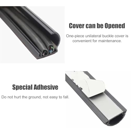 Gestión de cables con canaleta de PVC negra autoadhesiva pared 5