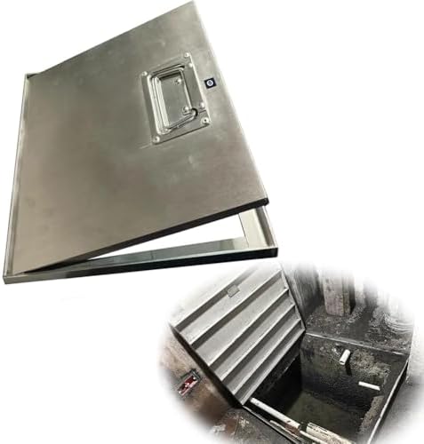 Customizable 304 Stainless Steel Access Door with Lock & Handle - Recessed Sewer Manhole Cover for Basement & Attic Vent (40x40x5 cm) - Durable & Secure Design