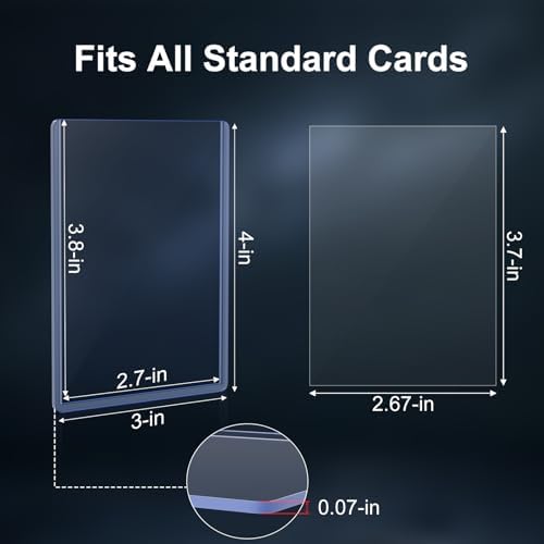 200 Card Sleeves Top Loaders for Cards, 3"x4" Hockey Card Protectors Hard Plastic, Trading Card Sleeves Fit for Hockey and Game Cards (100 Toploaders + 100 Soft Sleeves) — view 4
