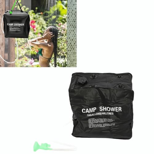 Bolsa de Ducha Solar para Campamento 40L/10 Galones con Pulverizador, Bolsa de Agua Portátil con Manguera Removible y Cuerdas para Colgar para Excursiones, Escalada y Viajes al Aire Libre miniatura 5