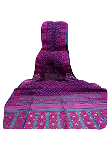 Sari de verano解决夏天正装闷热 5.5 metros algodón suave dhakai jamdani púrpura