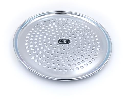Image of Prime Bakers and Moulders Aluminium Perforated Pizza Tray for Oven, Round (Aluminum, 11 Inch)