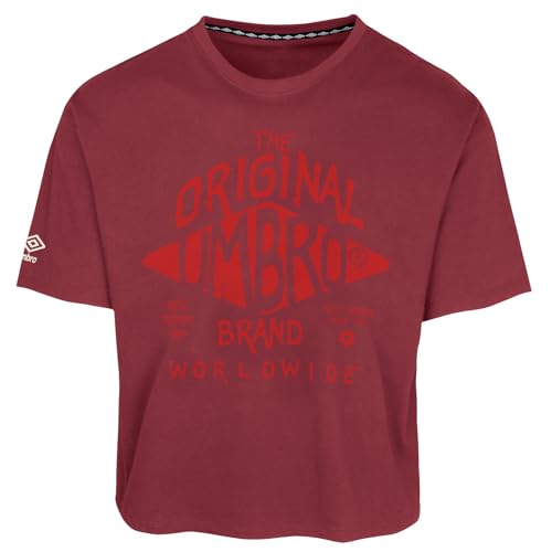 T-Shirt Graphique Femme Umbro Oversize en Coton Noir pour le Sport