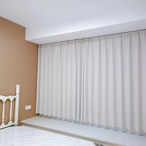 Riel de cortina doble negro ajustable para separar estancias sin obras 5