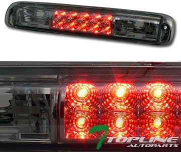 Topline Autopart Smoke Clear Lens Red LED Rear 3RD Third Brake Lamp Tail Light AW 99-06 Chevy Silverado/GMC Sierra 1500 2500 3500 HD Denali