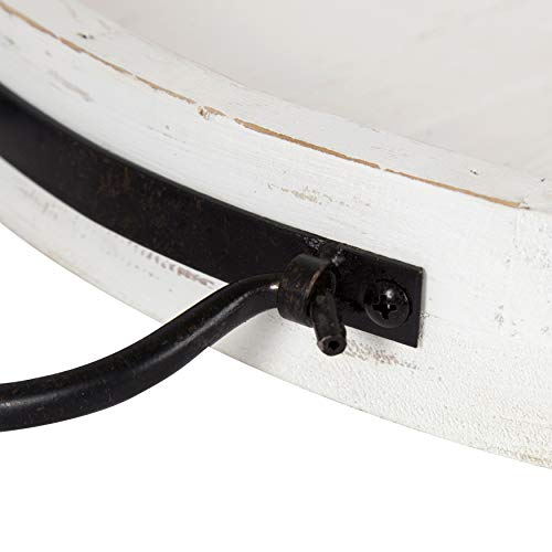 image for Kate and Laurel Marmora Casual-Farmhouse Round Wooden Decorative Tray 