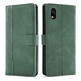 【CASAFUNY】ZTE かんたんスマホ4 a402zt ケース 手帳型 おしゃれ 耐衝撃 PUレザー 携帯ケース a402zt カバー ビジネス風 携帯カバー かんたんスマホ4 ケース 手帳型 軽量 シンプル スマホケース カードポケット マグネット開閉式 スタンド機能 お洒落 スマホカバー (6.1インチ)グリーン