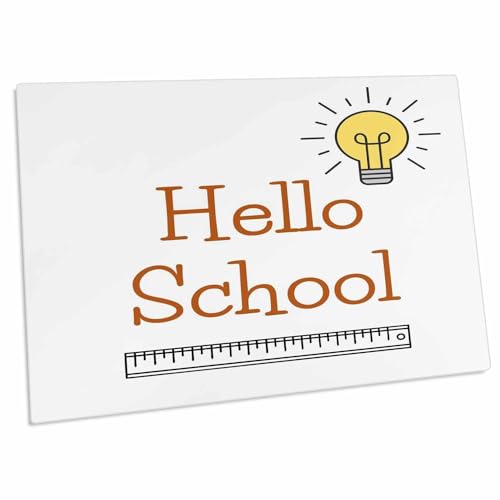 3dRose Text of Hello School - Desk Pad Place Mats miniatura 1