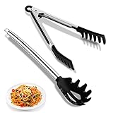 Ragnify Pack of 2 Pasta Tong and Spaghetti Spoon Tool Set with Stainless Steel Handle and BPA Free S