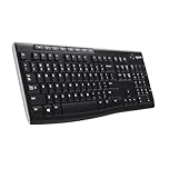 Logitech K270 Wireless Keyboard for Windows, 2.4 GHz Wireless, Full-Size, Number Pad, 8 Multimedia Keys, 2-Year Battery Life, Compatible with PC, Laptop, QWERTY UK English Layout - Black