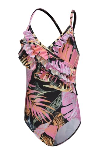 Image of Moon Tree Girls One Piece Swimsuits Ruffle Swimwear Beach Bathing Suit 2-14 Years