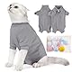 SUYUKU Katzen Genesungsanzug Anti Leck Kätzchen Body für Alternative elisabethanische Kragen Katzen Einteiler Operationsbody Warm Pyjama Kleidung Weicher Bequemer Pullover (Grau, L)
