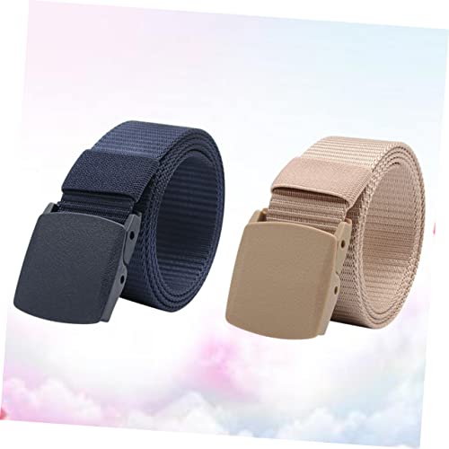2pcs Tactical Buckle Canvas Belt Lightweight Waist Band Men Casual Belt Outdoor Training Plastic Buckle4