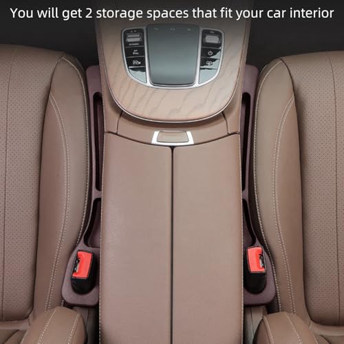 2 Pack Car Seat Gap Filler Organizer - Universal Storage Pockets for Cars/SUVs/Trucks | EVA Gap Stopper Prevents Phone/Keys from Falling | Stylish Car Interior Accessories (black)