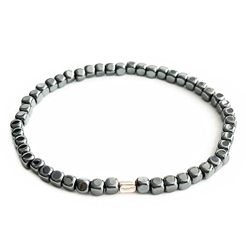 JYUCING Gemstone Bracelet Natural Hematite Healing Stone 4mm Beads Stretch ...