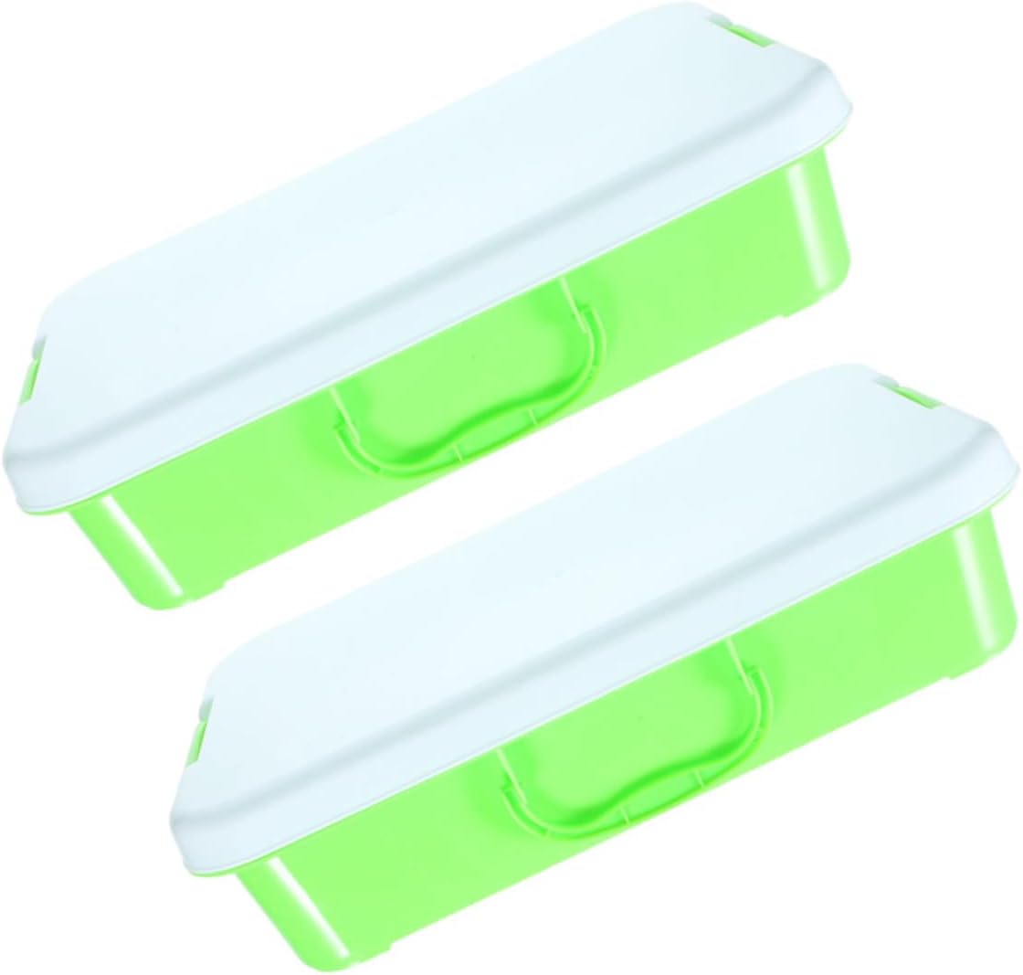 DOITOOL 2pcs Portable Storage Box Plastic Sand Tray with Lid for Indoor Outdoor Activities Durable and Easy to Carry for Organizing and Sand Items
