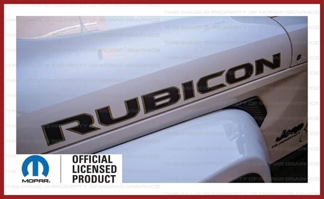 Decal Mods Rubicon 392 Bronze Gold Hood Graphic Decals Stickers fits Jeep Wrangler & Gladiator JL/JT Rubicon (2018-2024) (Set of 2) FB392O (Black w/392 Bronze Outline) FJ5S3