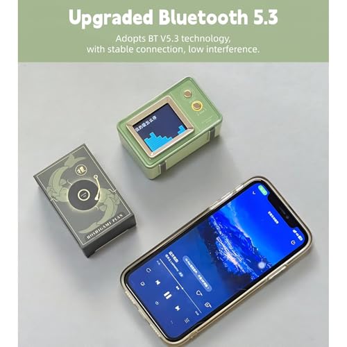 Image of Yoidesu Portable Bluetooth Speaker with Lyrics Display, Vintage Desk Speaker with Clock Calendar, HiFi Sound, Dynamic Scene Lyrics, Compact Speaker for Home Outdoors Travel