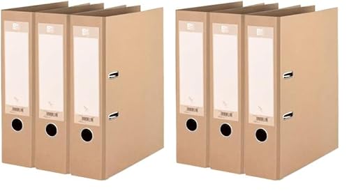 Oxford Ordner A4, 8 cm breit, gut für die Umwelt, in beige, 3 Stück (Packung mit 2)