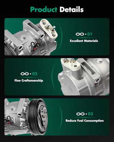 Image of SCITOO AC Compressor fit for Nissan for Maxima 3.0L 1996-2001 | Fast Cooling, Ultra Low Noise (≤72 dB)Air Conditioner Compressor with Clutch, Easy Installation, 926002Y01C 68424 68655