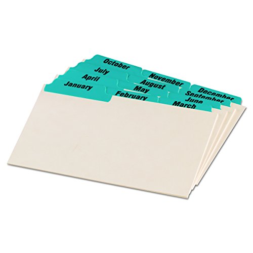 Oxford Index Card Guides with Laminated Tabs, Monthly, January-December, 5