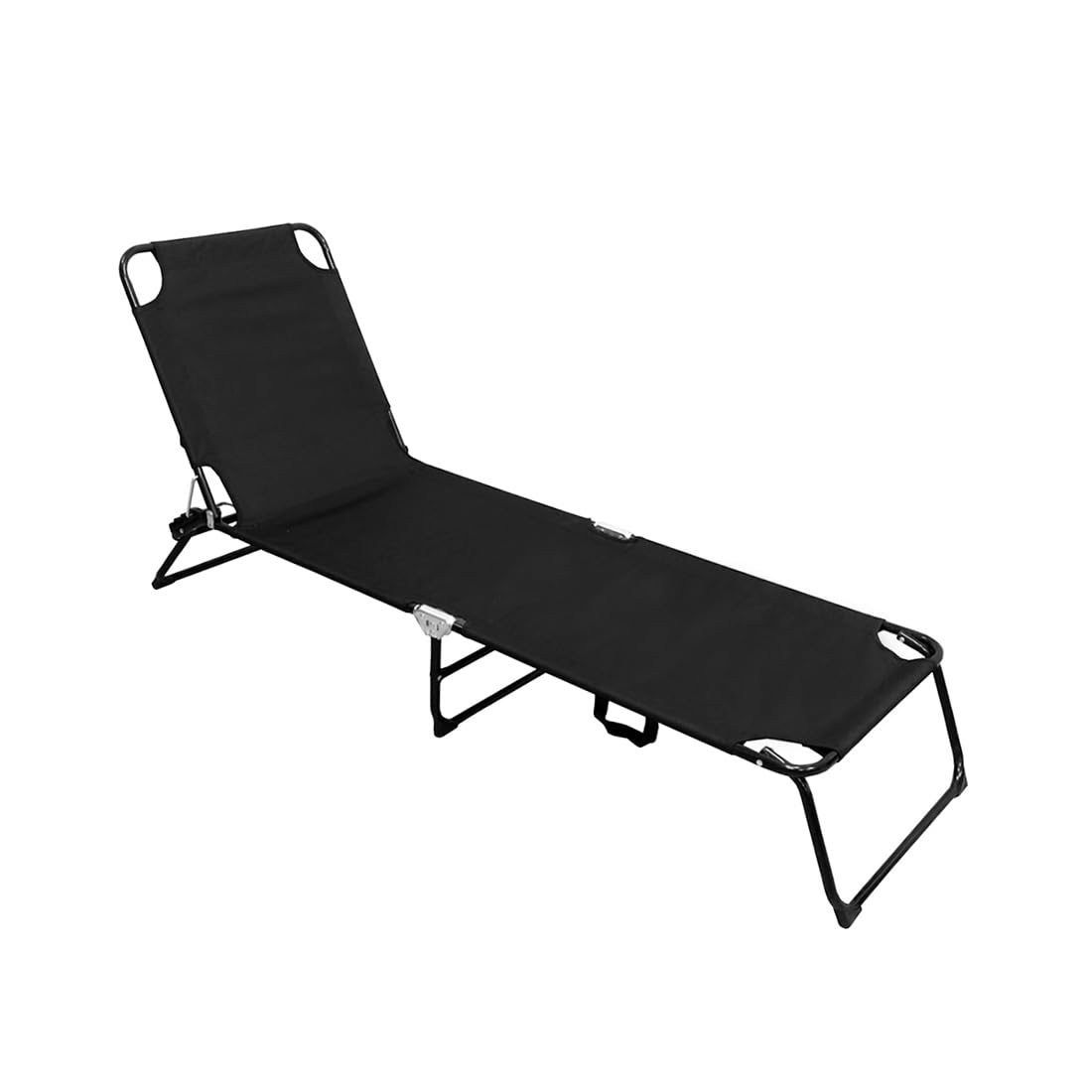 Acomoda Textil – Tumbona de Jardín Plegable y Reclinable en 3 Posiciones. Hamaca Cómoda y Resistente para Playa, Piscina, Jardín y Terraza Negro 188x55x24 cm.
