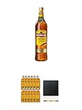  Wilthener Goldkrone Weinbrand 1,0 Liter + Wilthener Goldkrone (28% Vol) 12 x 0,20 Liter + Schiefer Glasuntersetzer eckig ca. 9,5 cm Durchmesser