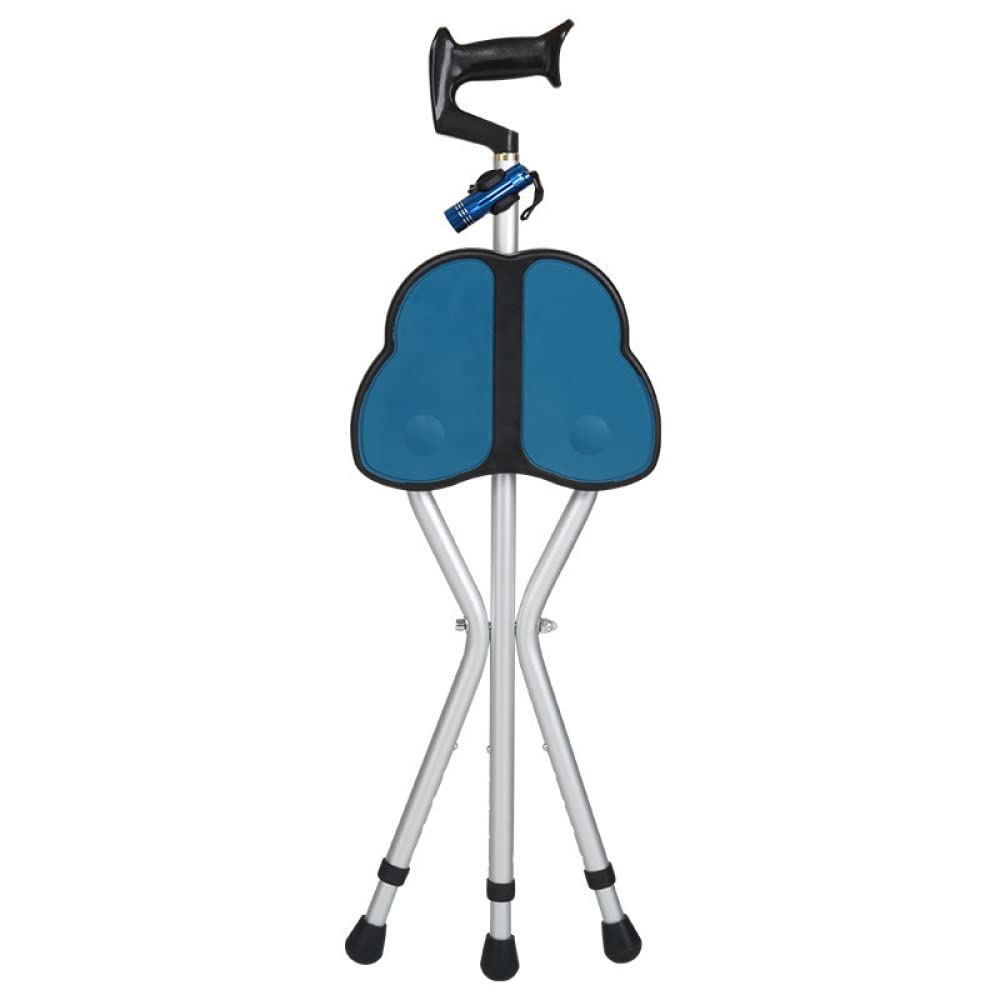Rollator für eingeschränkte Mobilität, zusammenklappbar, leicht, mit Rädern, höhenverstellbar, für Senioren und Erwachsene, Blau
