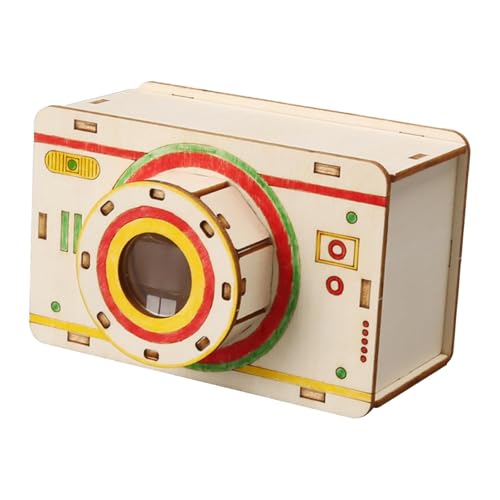 TTETTZ Kids DIY Assembly Camera Obscura Science Kit Physics Model for Beginners Compact Design 12x8.3x7.6cm Accessories Wooden