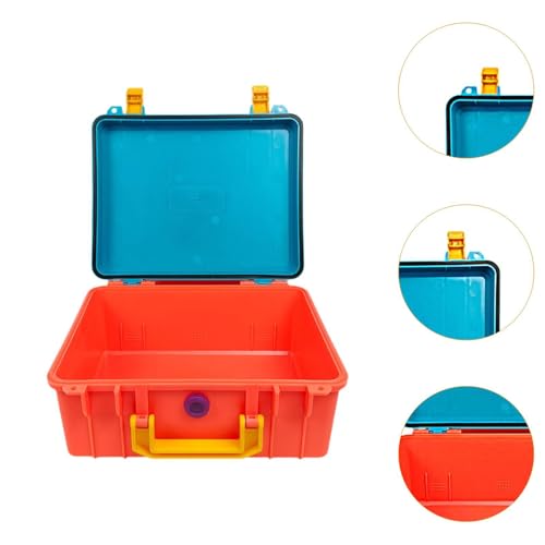 Boîte à outils étanche rigide de rangement verrouillable bleue