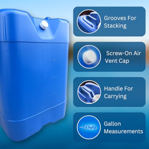 5-Gallon Stackable Water Storage Containers, w/Lids + Spigot, Easy Fill, Survial Supply, Emergency Water Storage for Camping and Disaster Preparedness, RV, Camping, 20 Gallon - Image 6