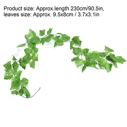 2Pcs 90.5Inch Fake Vines, Simulation Grape Leaf Rattan, Hanging Garland Ornament, Artificial Greenery Vines Garland For Room Wall Home Decoration #TOP3
