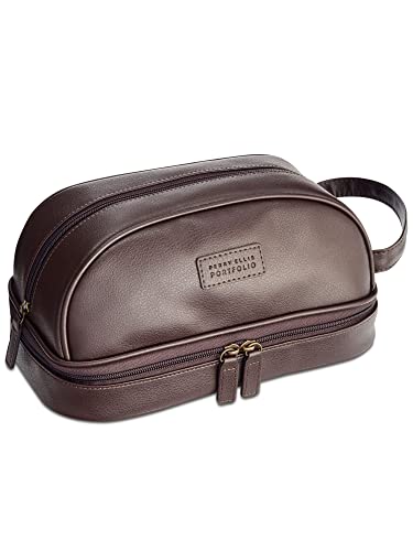 Perry Ellis Portfolio Men's Pebble Travel Kit, Brn, One Size
