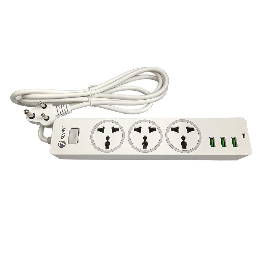 JENOVA Extension Board with 3 Universal 10A Sockets, 3 USB Charging Ports, Master Switch, LED Power Indicator, Surge & Spike Protection, Heavy Duty Cable for Home, Office, Travel & Workstation-image-47
